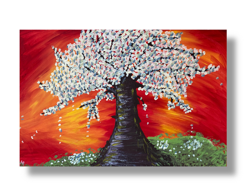 Sakura- White Cherry Blossom Canvas Wall Art - Alinato Art