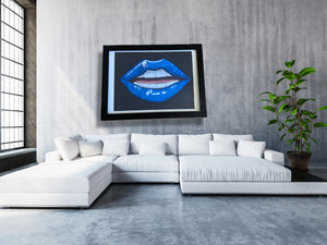 Close Talker- Abstract Lip Wall Art- Framed Art - Alinato Art