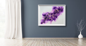 Purple Rain- Purple and Gold Abstract Art- Wall Art - Alinato Art