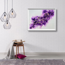 Load image into Gallery viewer, Purple Rain- Purple and Gold Abstract Art- Wall Art - Alinato Art
