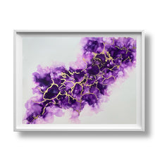 Load image into Gallery viewer, Purple Rain- Purple and Gold Abstract Art- Wall Art - Alinato Art
