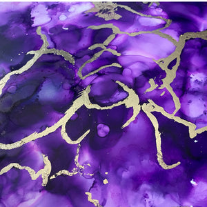 Purple Rain- Purple and Gold Abstract Art- Wall Art - Alinato Art